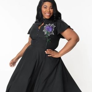 Unique Vintage Plus Size Black Garber Fit & Flare